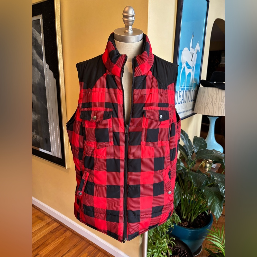 ariat plaid puffer vest